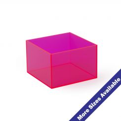Fluorescent Pink Acrylic 5-Sided Box